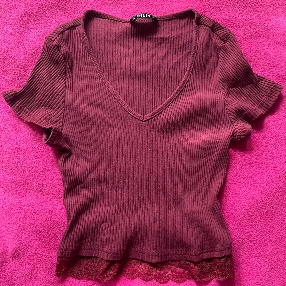 Burgundy crop top